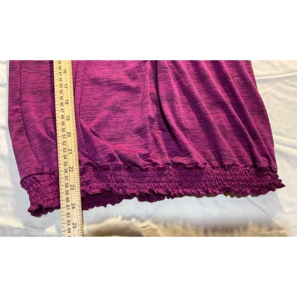 HeartSoul Tank Top Womens Size XL Purple Ruffle Trim Sleeveless V-Neck Casual - Picture 7 of 7